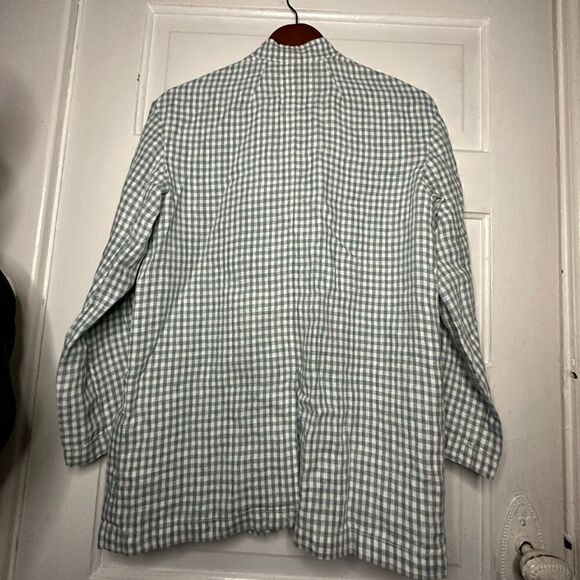 NWTs Madewell Linen Collarless Blazer in Gingham Check Size XXS - Picture 10 of 12